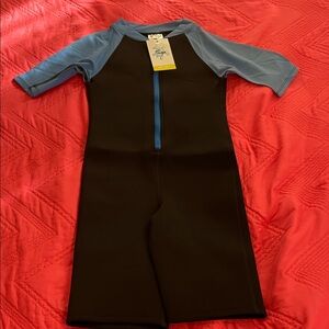 Kids Rashguard Swimsuit in Black and Blue